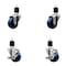 Service Caster 3'' Solid Poly Wheel Swivel 1-7/8'' Expanding Stem Caster Set 2 Brakes, 4PK SCC-EX20S314-SPUS-2-TLB-2-178 - alternate 1